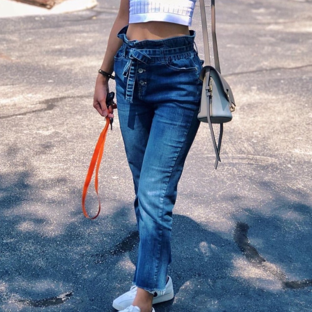 Buffalo David Bitton High Waisted Cropped Distressed Jeans